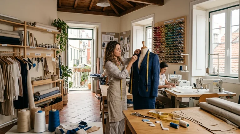 Atelier profissional de arranjos de costura no centro de Lisboa