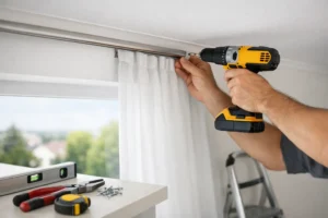 Instalação de calhas de cortinados sem erros